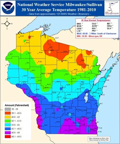 Wisconsin weather map