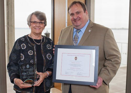 Citation recipient Bonnie Svarstad (left) with Dean Steve Swanson (right)