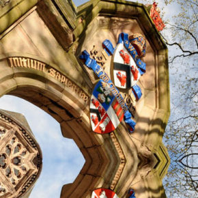 University of Aberdeen crest on wall