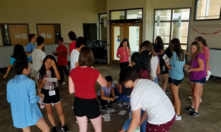 2017 Pharmacy Summer Program participants engage in a team building exercise.