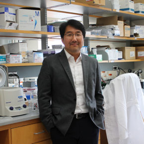 Seungpyo Hong standing in his lab