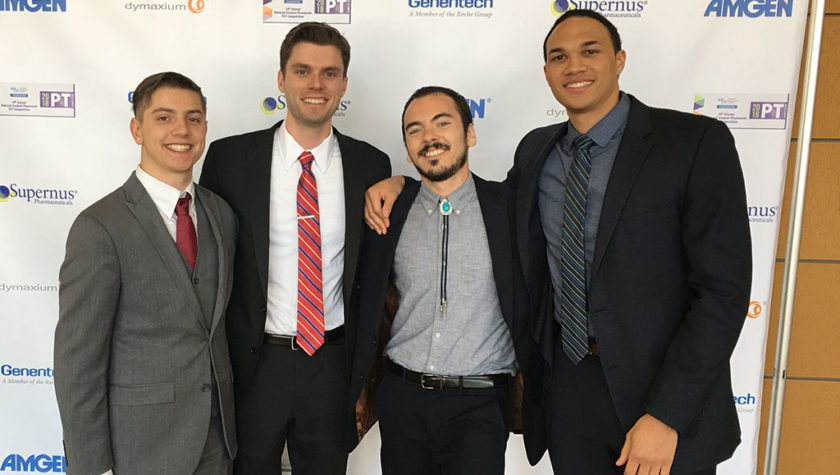 PharmD students Kyle Wayner, Ryan Simonet, Nick Friedlander, and Jahred Washington