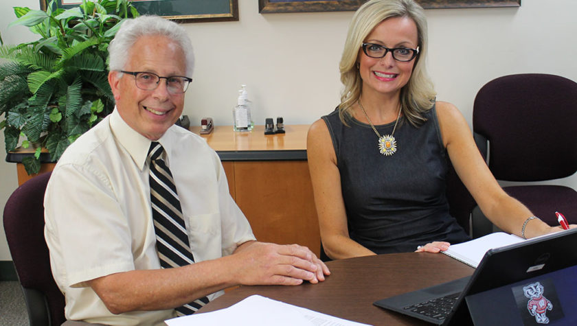 Bob Breslow at a table with Beth Martin