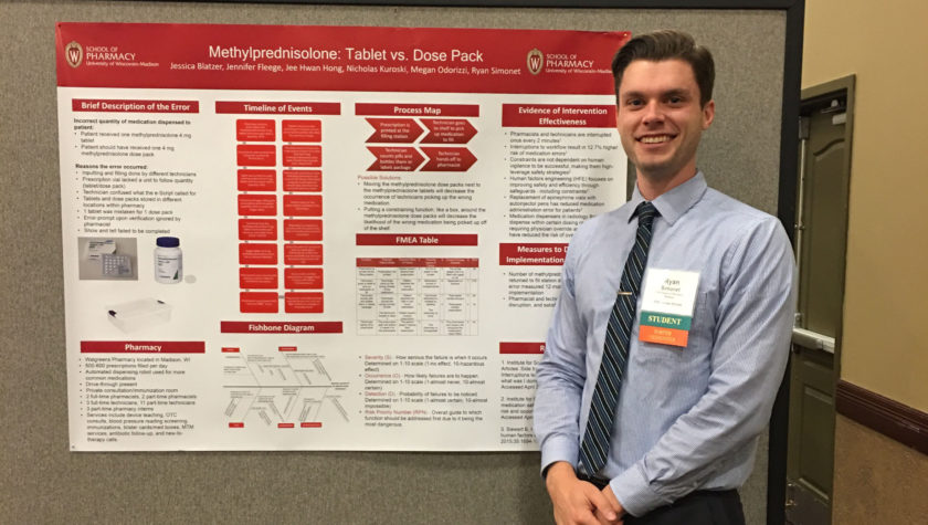 Ryan Simonet with his research paper at the 2018 PSW Annual Meeting