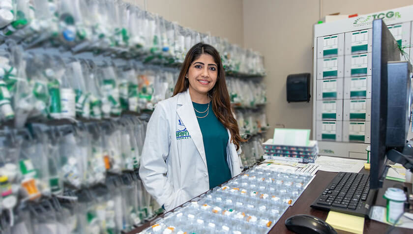 Alumna Dimmy Sokhal at Hayat Pharmacy in Milwaukee.