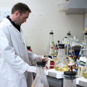 Associate Professor Warren Rose in his lab