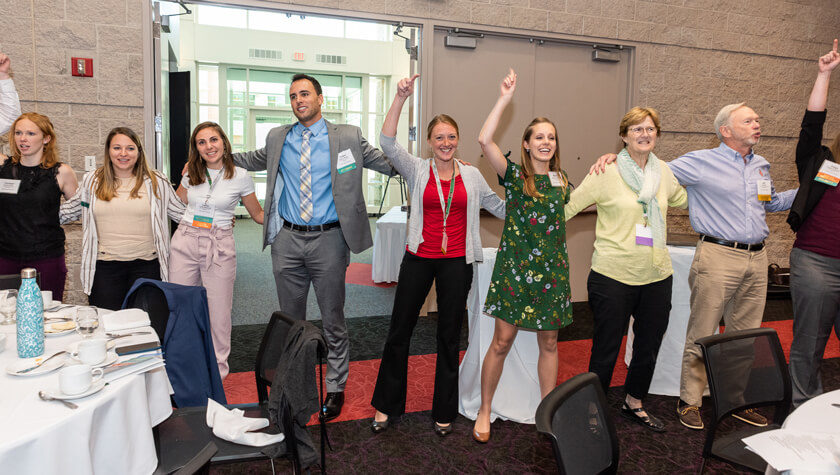 The 2019 Pharmacy Alumni Association Luncheon included a round of "Varsity."