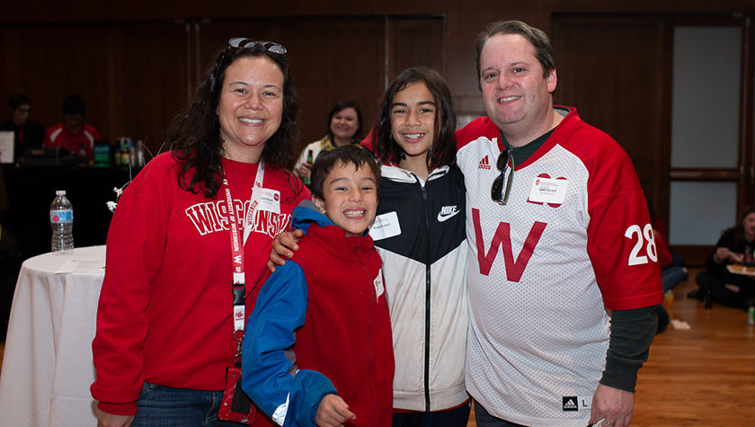 Alumna Julie Bartell (PharmD '06) and family at the 2019 Pharmacy Alumni Tailgate and Viewing Party.