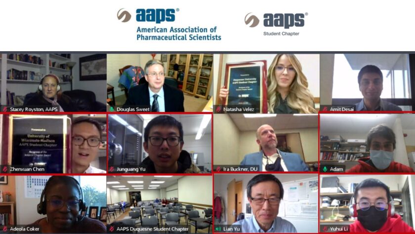 zoom call with AAPS virtual student chapter awards ceremony