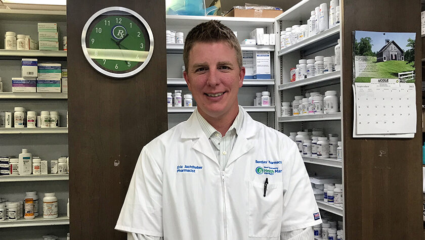 Eric Jachthuber in a pharmacy