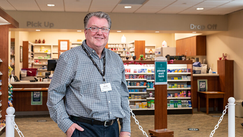 John Weitekamp standing in his pharmacy