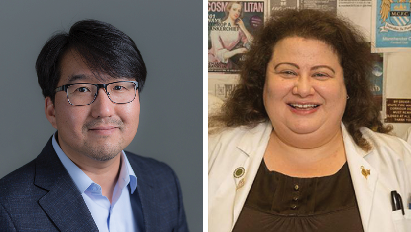 Seungpyo Hong, professor in the UW-Madison School of Pharmacy's Pharmaceutical Sciences Division, and Heidi Mansour,