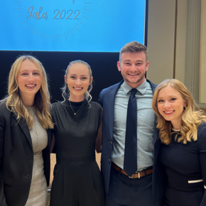 PharmD students Emily LaMonte, Abbey Woodward, Austin Stark, and Taylor Shufelt, who represented the School of Pharmacy in the 2022 Annual AMCP P&T Competition.