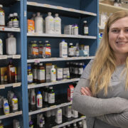 Rachel Jenson in a pharmacy