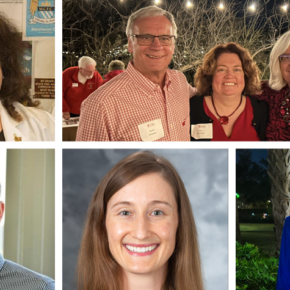 Alumni who submitted Spring 2023 class notes, including Heidi Mansour, Amy Kennedy, Travis Suss, Monica Bogenshutz, and Tyler Jessel.