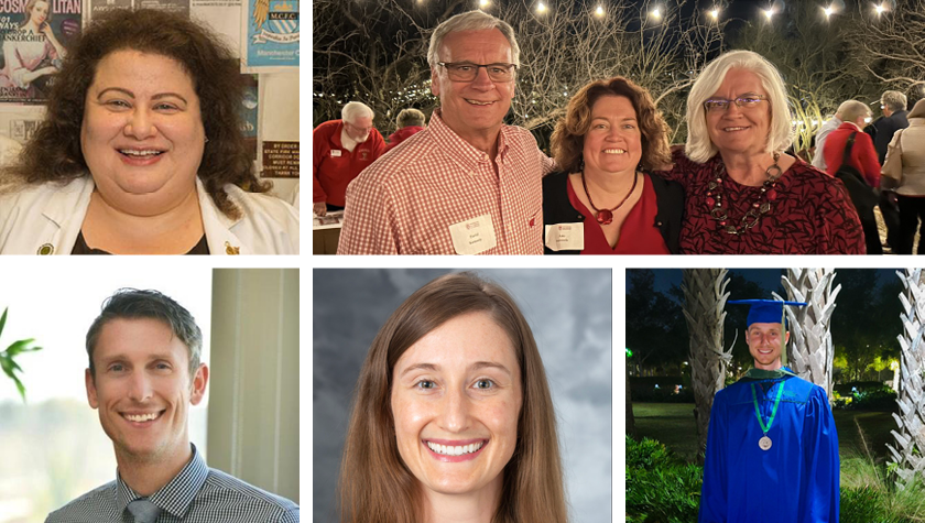 Alumni who submitted Spring 2023 class notes, including Heidi Mansour, Amy Kennedy, Travis Suss, Monica Bogenshutz, and Tyler Jessel.
