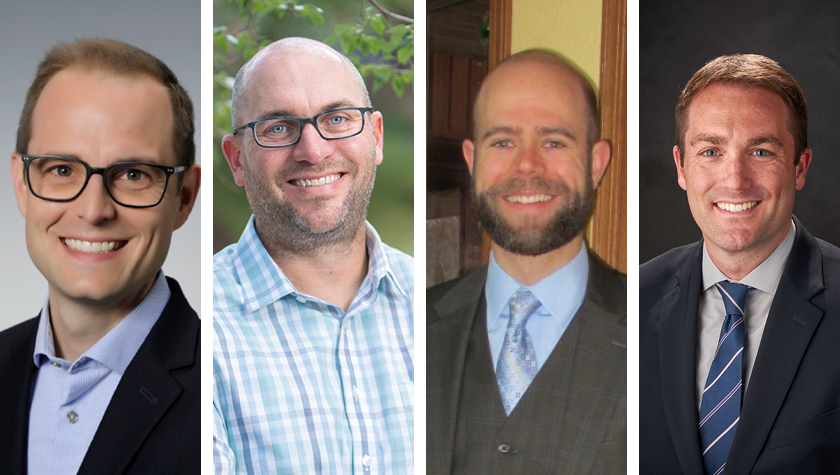 headshots of Dan Fleischman, Lucas Schulz, Stuart Burke, and Warren Rose.