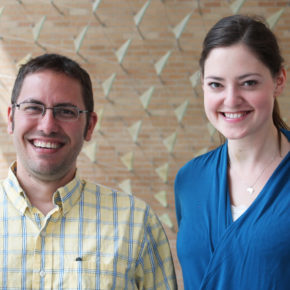Andrew Berti, Pharmacotherapy Research Fellow (left), and Laurel Legenza, Comparative Health System Global Pharmacy Fellow (right).