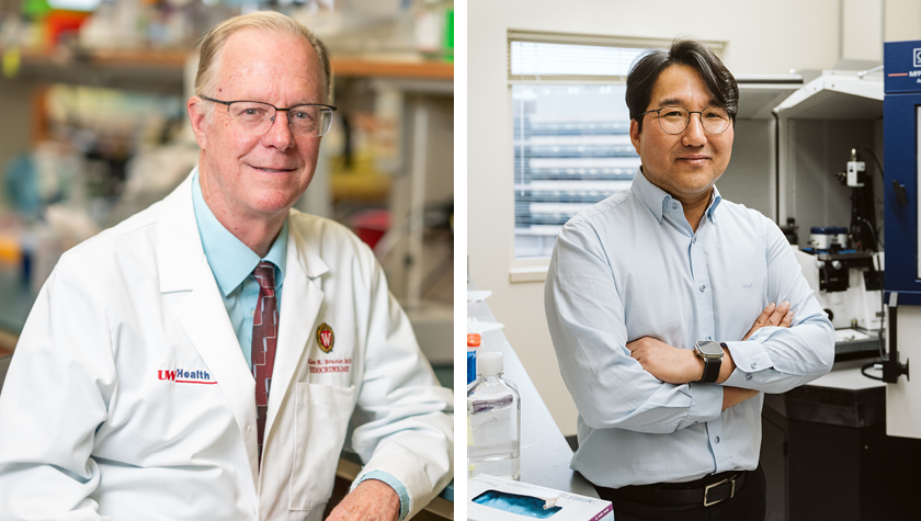 Alan Brasier and Seungpyo Hong, each working in his own lab