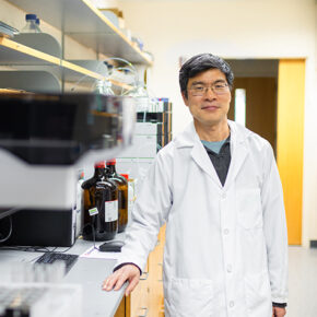 Professor Weiping Tang in his lab