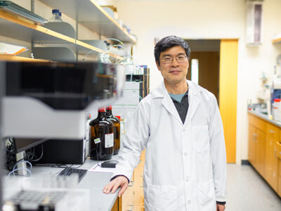 Professor Weiping Tang in his lab