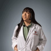 PharmD student in white coat