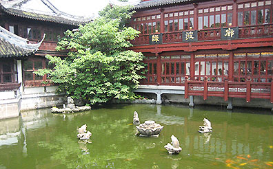 A tranquil pond at a Chinese palace