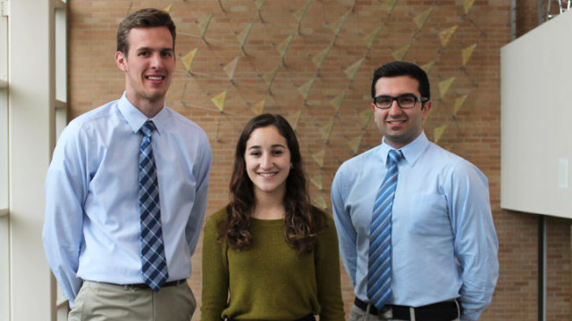 Left to right: Aaron Rottier Julia Chini, and Sam Boroumand.