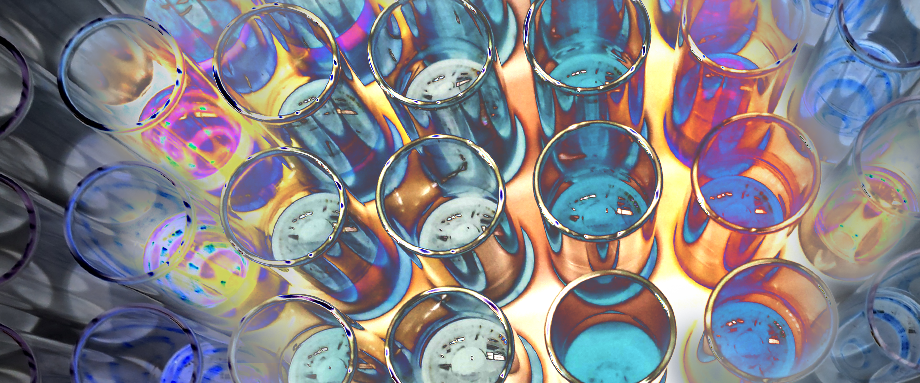 Banner image of test tubes filled with liquid