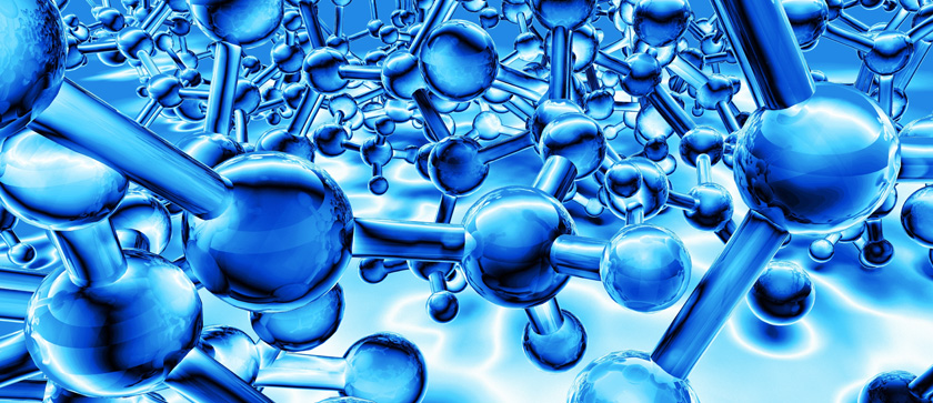 3D image of blue molecular structures