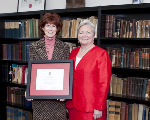 Citation recipient Lynnae Mahaney (left) with Dean Jeanette Roberts (right)