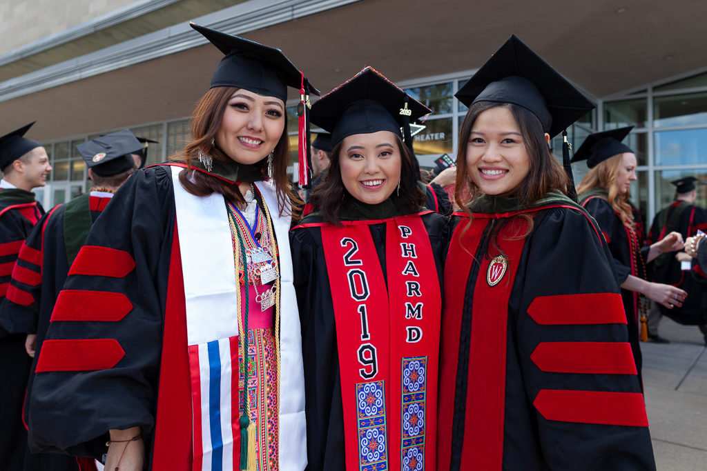 Students enjoy the moments with their good friends after hooding ceremony