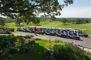 Photo of golf carts pre-event