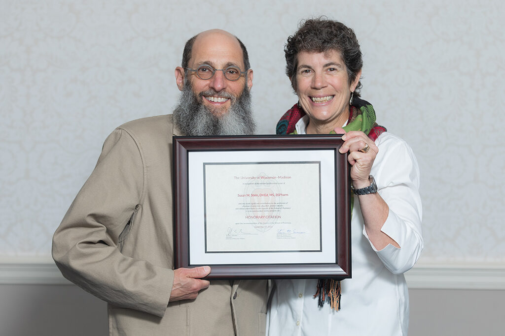 Susan and Dan Stein with Susan's Citation award.
