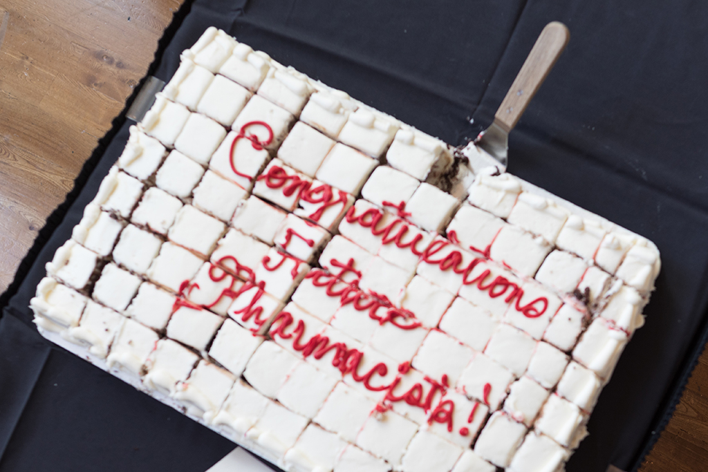 A congratulations cake for the first-year PharmD students.