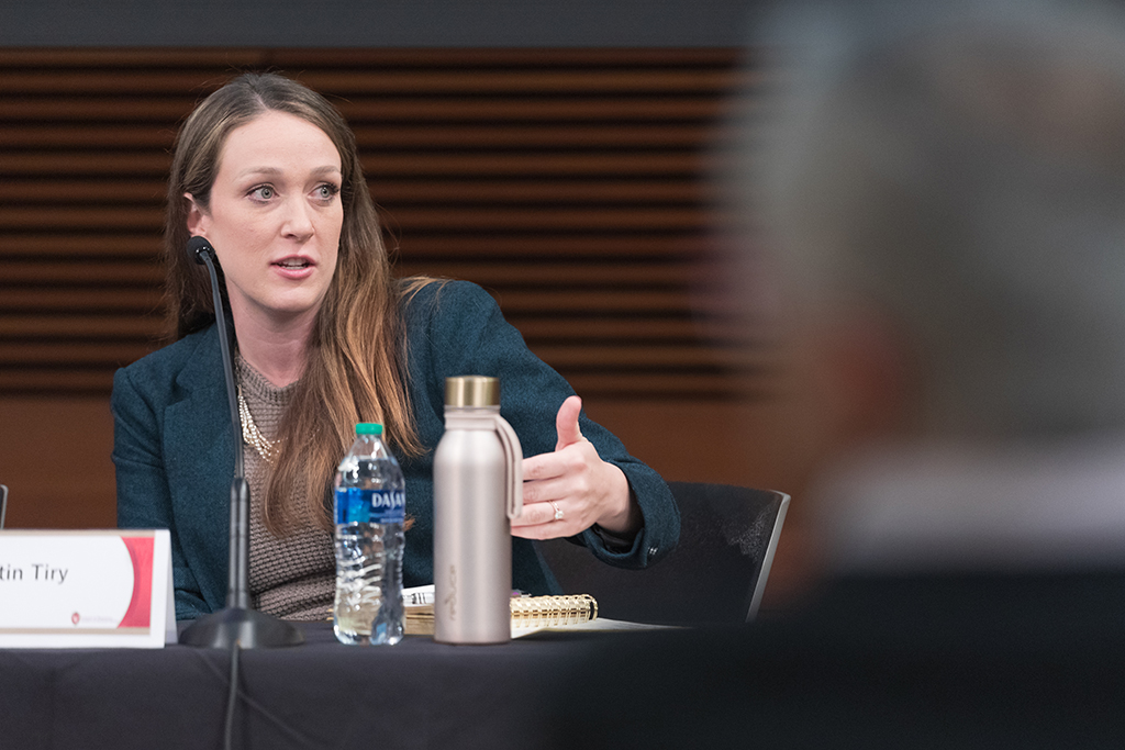 Kristin Tiry speaks during the panel discussion