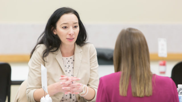 The UW–Madison School of Pharmacy Networking Roundtable event is an opportunity for pharmacy students to meet pharmacists who work in variety of career paths.