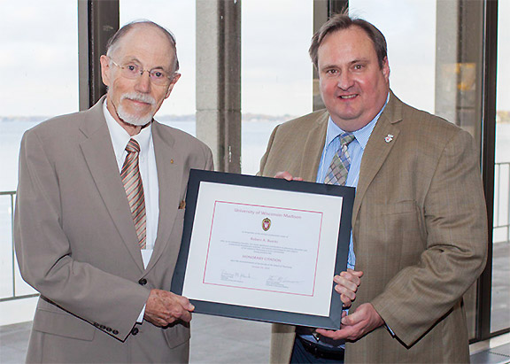 Citation recipient Robert Buerki (left) with Dean Steve Swanson (right)